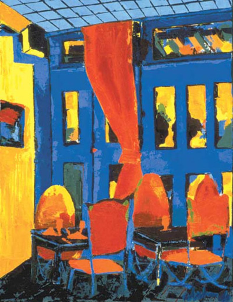 Cafe, NYC, 1996, oil on canvas, 22" x 28"